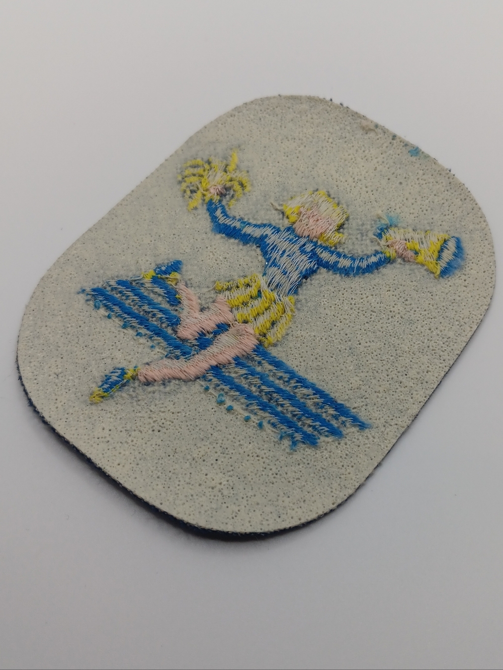 70s Vintage Dark Denim Sew On Patch, High School Cheerleader College Sports - Picture 3 of 4